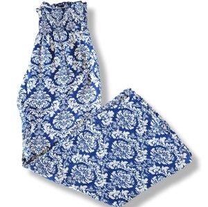 O'Neill Smocked Waist Semi Sheer Straight Leg Boho Beach Pants Sz L Summer Surf